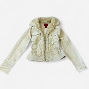 Paris Blues Y2K Cream Fur Lined Jacket
